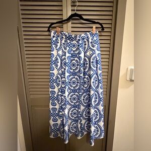 Blue and White Patterned Women's Skirt